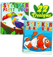 90shine 2PCS Sticker Books for Kids Ages 4-8