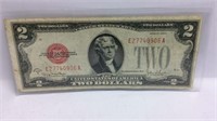 1928-G Red Seal Two Dollar Bill