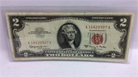 1963-A Red Seal Two Dollar Bill