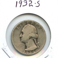 1932-S Washington Silver Quarter