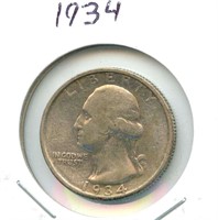 1934 Washington Silver Quarter