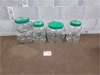 4 Glass Craft peanut butter glass jars