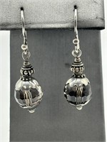 Sterling Silver Faceted Smoky Quartz Earrings
