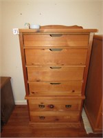 6 DRAWER KNOTTY PINE CHEST