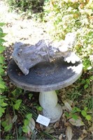 Concrete Bird Bath and angel