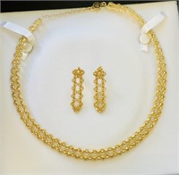 36.64 grams 14k Gold Necklace & Earrings Set