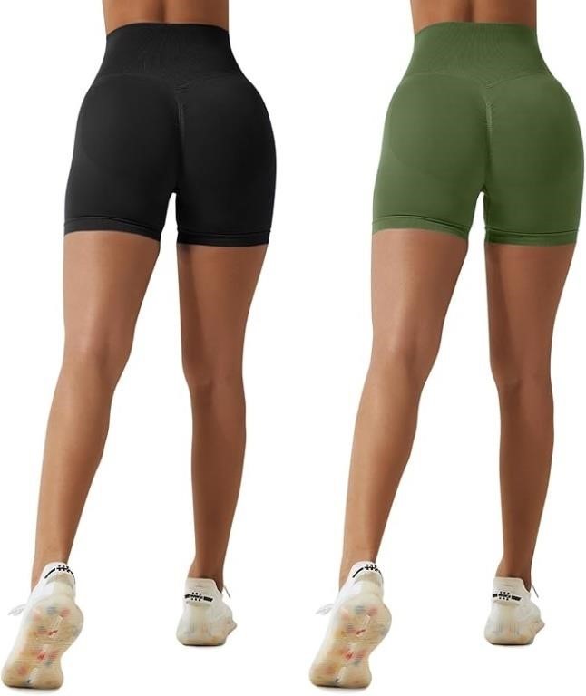 MAYROUND 2pcs Women Seamless Workout Biker Shortsh