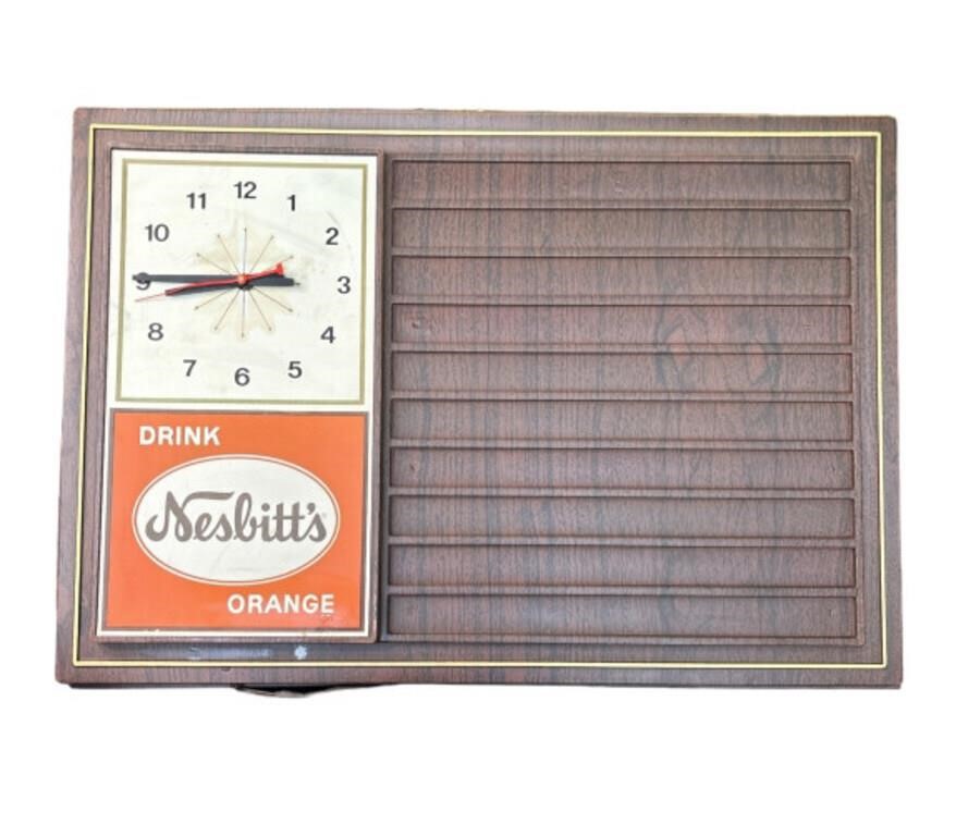 Nesbitt's Orange Drink menu clock