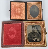 CIVIL WAR 1/6TH & 1/9th  SOLDIER AMBROTYPE LOT.