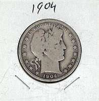 1904 Barber Silver Half Dollar