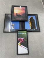 4 Small Framed Posters - Compete, Destiny, Risk,