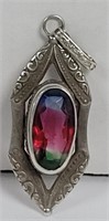 Sterling Pendant with Watermelon Tourmaline