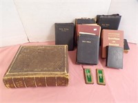 STACK OF BIBLES-ONE FROM 1875
