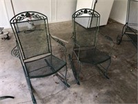 Pr of Meadow Craft Wrought Iron Rocking Chairs