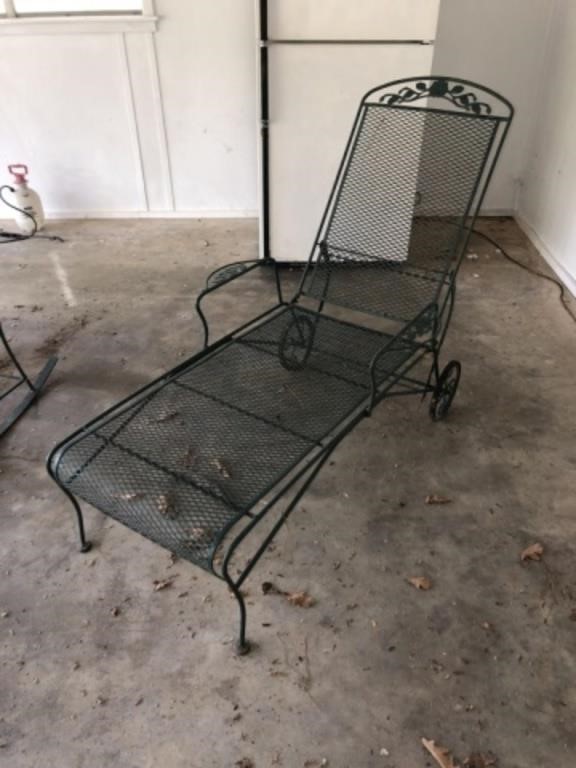 Wrouight Iron Chaise Lounge (1 of 2 available)