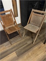 Two (2) folding wood chairs