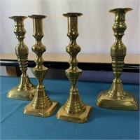 Collection 4 Brass Candlestick Holders