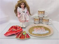 Angel Cups w/Plate & Doll w/Clothes