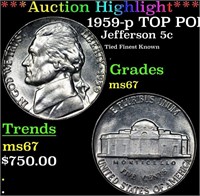 ***Auction Highlight*** 1959-p Jefferson Nickel TO