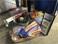 Group of various home decor and baskets