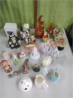 Figurines, music boxes, snow globes