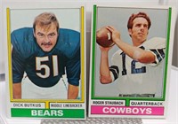 1974 TOPPS DICK BUTKUS 230 & ROGER STAUBACH 500