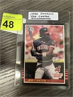 1985 DONRUSS JOE CARTER SIGNED BASEBALL CARD NOTE