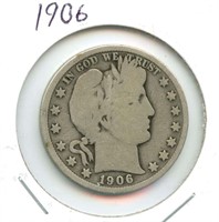 1906 Barber Silver Half Dollar