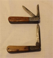 2 Straight Russell Barlow Pocket Knives - 2 Blade
