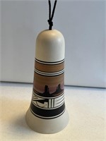 Hanging ceramic pottery bell - measures 11 inches