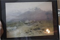 Great Old Print of Covered Wagon Scene
