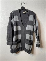 Vintage Striped Cardigan 90s Zipper