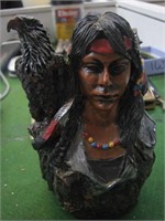 6 Inch Tall Indian and Eagle Statue