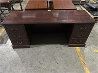 Solid Wooden Desk and 2 Wooden Filing Cabinets.