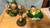 3 piece St.  Patricks candy tray, statues