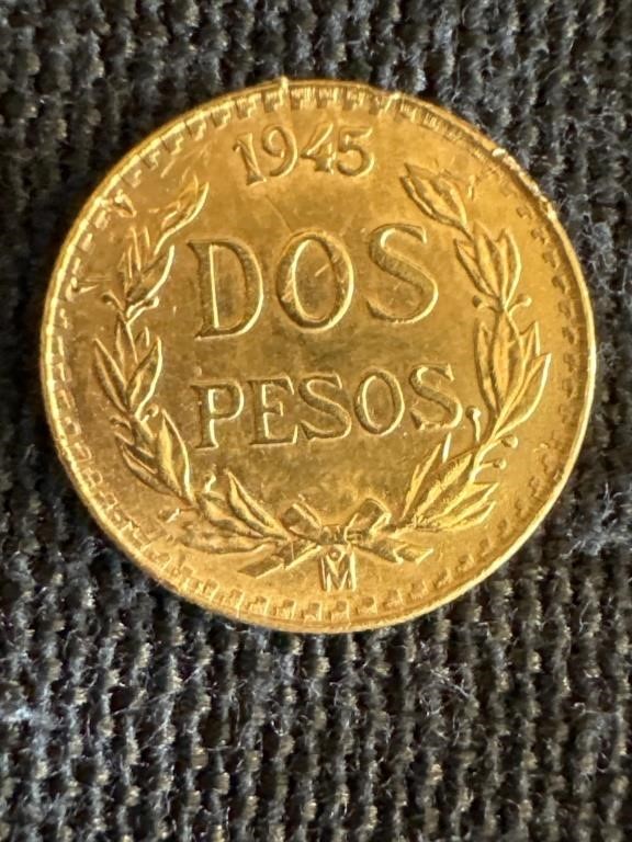 1945 Gold Dos Pesos