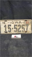 Vintage iowa license plate