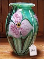 H- "Eiekholt" 1998 Signed Art Glass Floral Vase