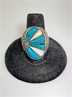 Men's Vintage Sterling Native Turq/MOP Ring
