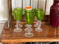Green Glass Stemware (7)
