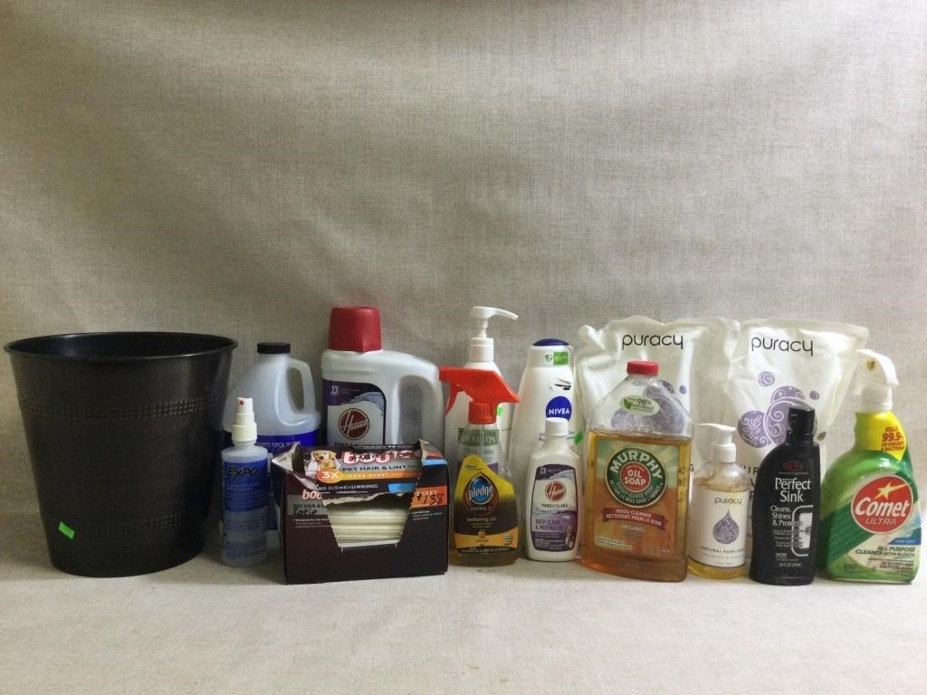 Variety of Cleaning Supplies partially used