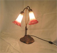 Table Lamp "Pond Lily" H 16" glass shades- tested