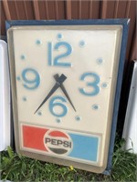 Vintage Pepsi cola advertising outdoor lighted