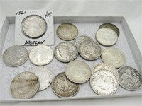 17 assorted Morgan silver dollars