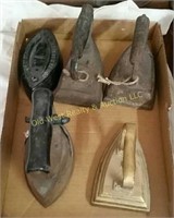 Box of Antique Irons