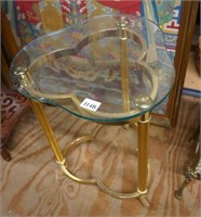 Metal Clover Leaf Table w/Glass Top