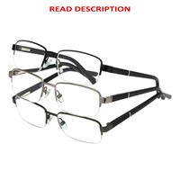 Foster Grant Semi-Rimless Glasses 3-pack, +1.25