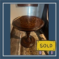 SOLD SOLD Upscale Round Wooden Chairside Table