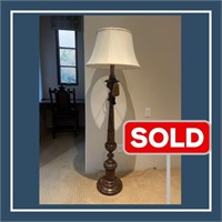 SOLD Traditional Wooden Floor Lamp w Shade