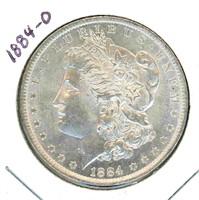 1884-O Morgan Silver Dollar - Original Coin w/